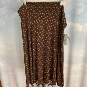 LuLaRoe Floral Azure Skirt 2XL